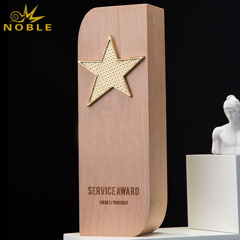  Blank Wooden Plaques Award With Gold Star