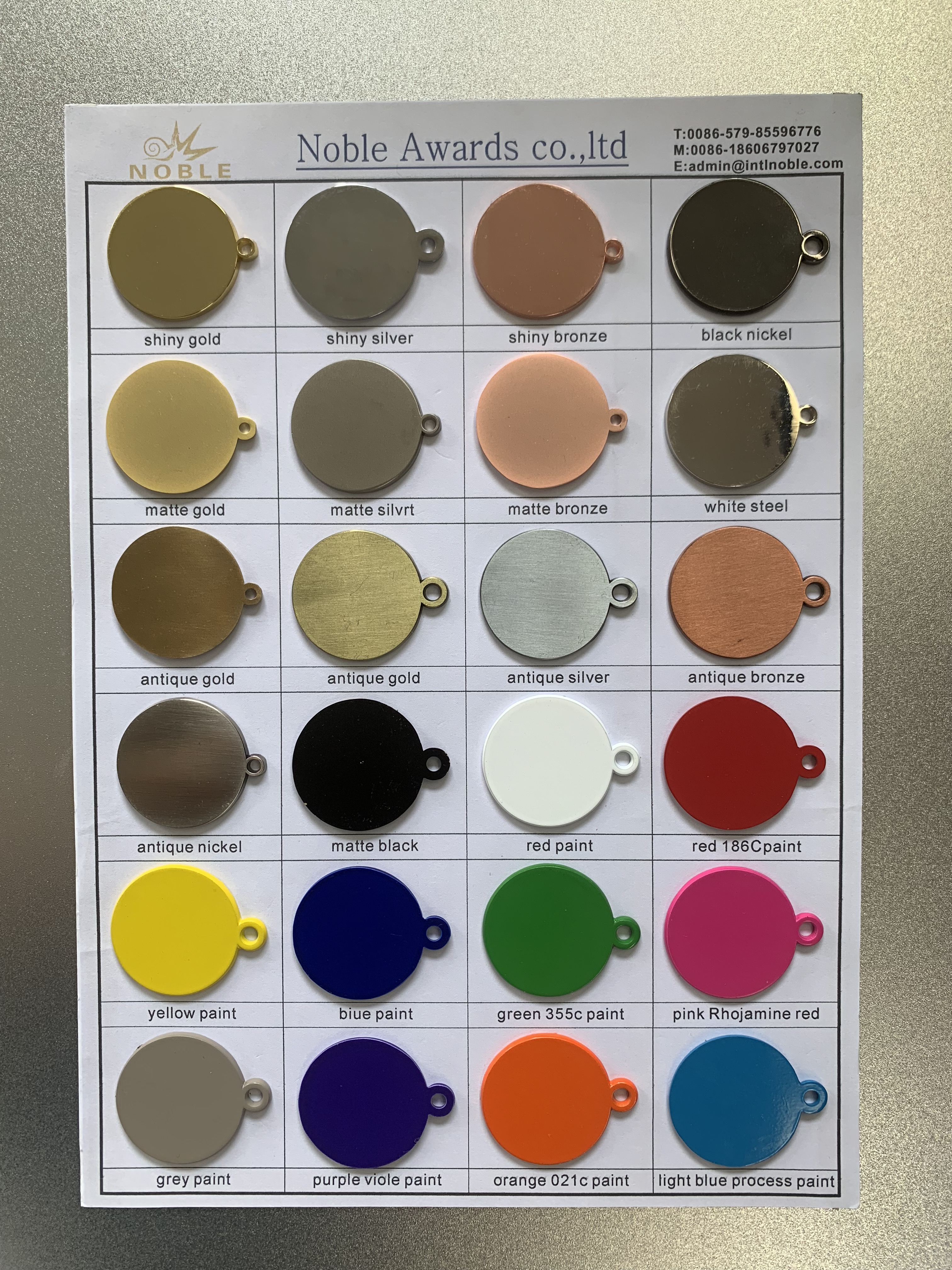 custom medal with color options