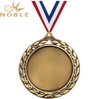 Antique Gold Color Laurel Wreath Blank Medals