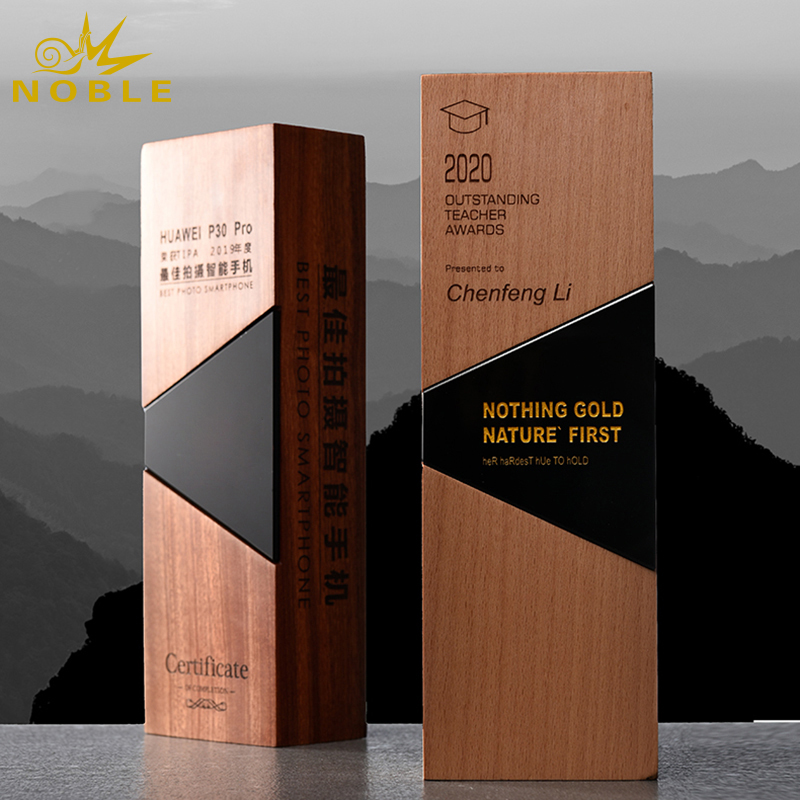 Noble New Design Free Engraving Wooden Award Trophy 