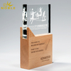 New Design Custom Crystal Trophy with Wood Base 