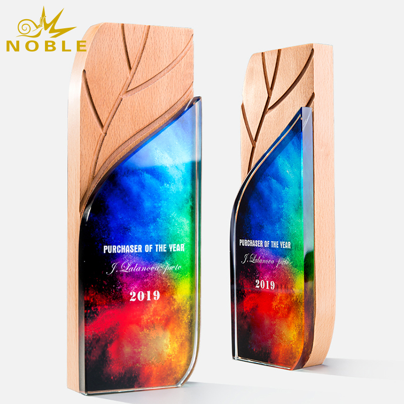 Custom Columnar Carved Wooden Trophy Award