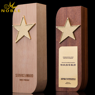  Blank Wooden Plaques Award With Gold Star
