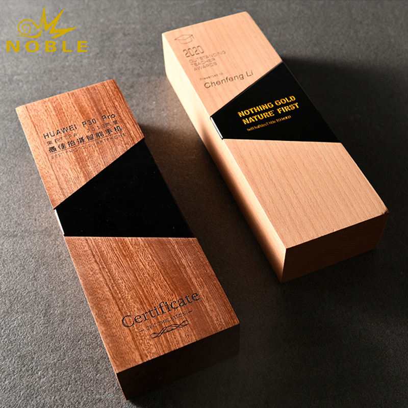 Noble New Design Free Engraving Wooden Award Trophy 