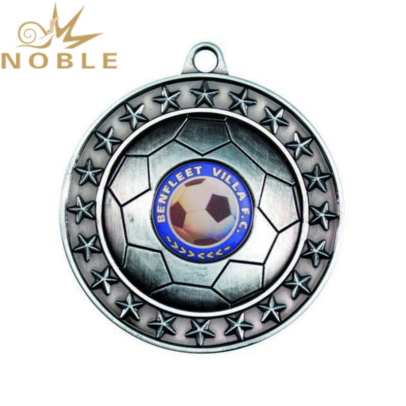 Gold Silver Soccer Metal Medal