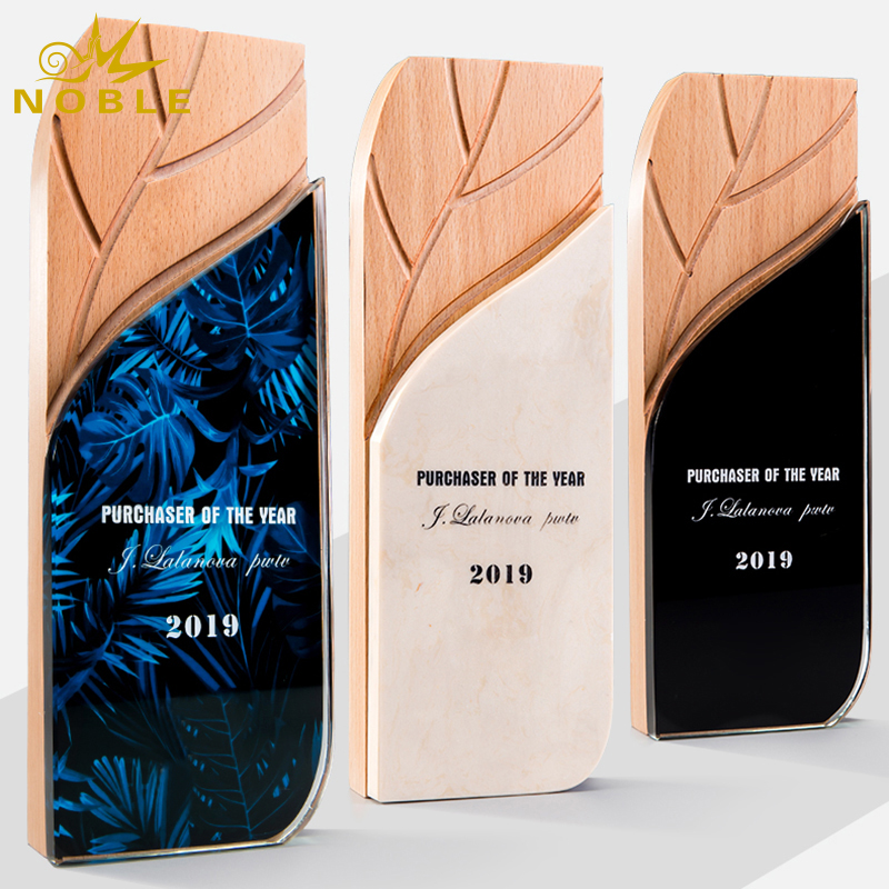 Custom Columnar Carved Wooden Trophy Award