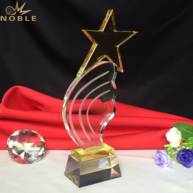 Clear Optic Crystal Star Trophy Crafts Awards