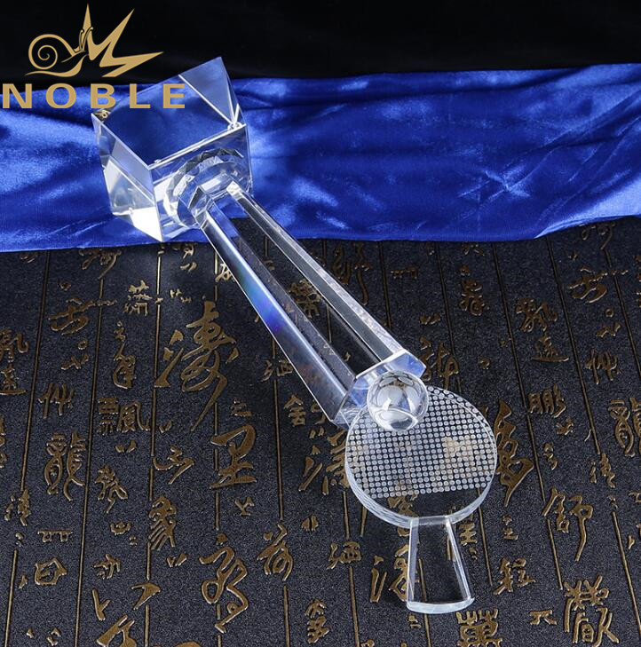 Free Engraving High Quality Sports Crystal Trophy for PingPong