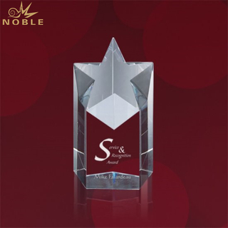 Crystal Star Shaped Award Custom Clear Diamond Crystal Trophy Award 