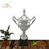 Sports Games Shiny Silver Metal Cup Trophy with Black Base