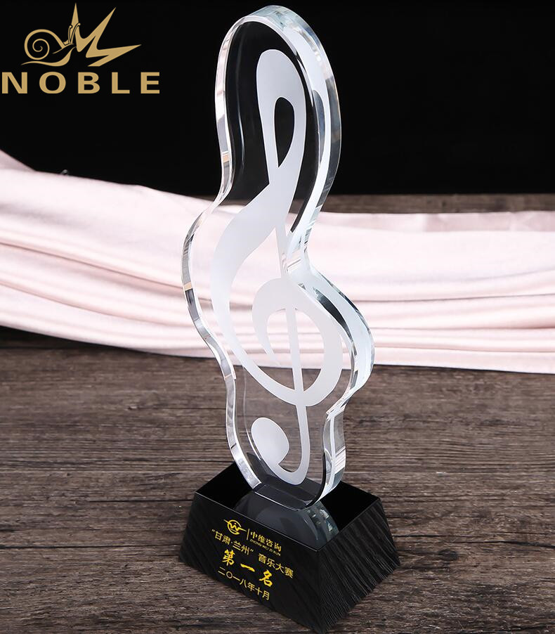 Noble New Design Free Engraving Crystal Music Award