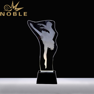 Noble New Design Free Engraving Crystal Dance Trophy