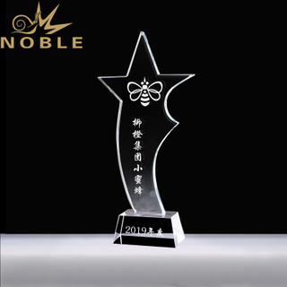 Free Engraving High Quality Crystal Star Trophy