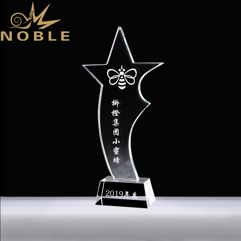 Free Engraving High Quality Crystal Star Trophy