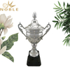 Sports Games Shiny Silver Metal Cup Trophy with Black Base