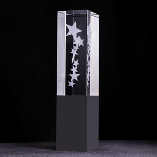 Clear Crystal Star Trophy with Engraving Glass Star Awards