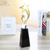 Gold Metal Star Trophy Crystal Award For President Souvenir