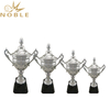 Sports Games Shiny Silver Metal Cup Trophy with Black Base