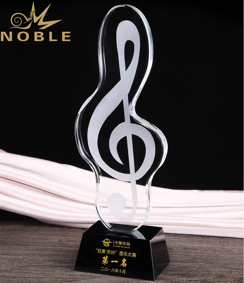 Noble New Design Free Engraving Crystal Music Award