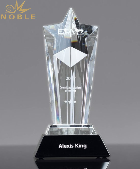 Crystal Star Shaped Award Custom Clear Diamond Crystal Trophy Award