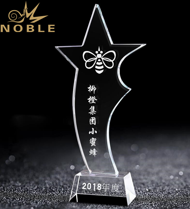 Free Engraving High Quality Crystal Star Trophy