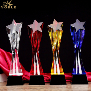 Shining Dancing Star Crystal Trophy For Teacher Award Gift