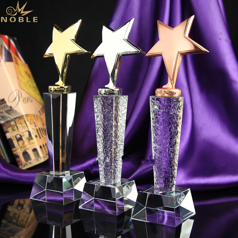 Personalized Star Trophy Crystal Glass Awards Wholesale Crystal Trophies