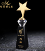 Custom Design High Quality Metal Star Trophy with Black Crystal Base 