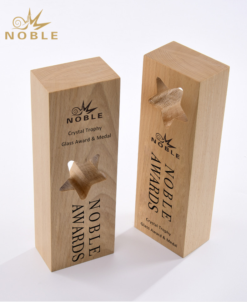 Elm Star Award Solid Wood Wooden Trophy