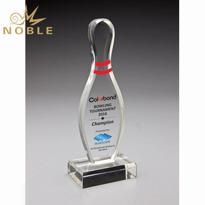 Sports Event Plaques Crystal Bowling Trophy
