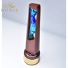 Hand Blown Glass Award Solid Wood Wooden Trophy
