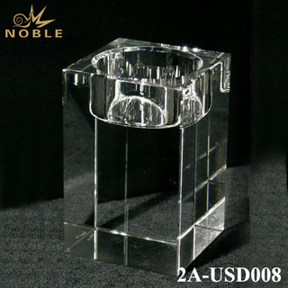 Noble Clear Blocks Crystal Candle Holder For Home Decoration