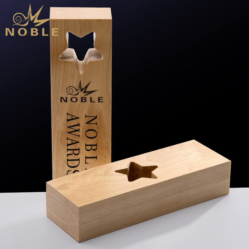 Elm Star Award Solid Wood Wooden Trophy