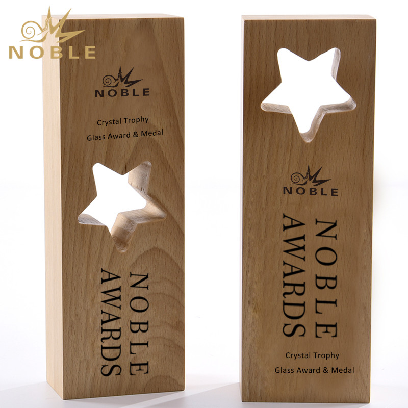 Elm Star Award Solid Wood Wooden Trophy