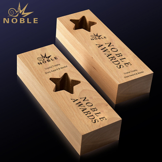 Elm Star Award Solid Wood Wooden Trophy